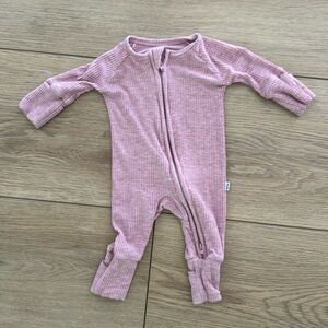 Rose Pink Ribbed Zippy Little Sleepies